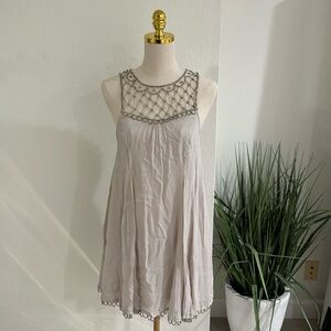 Kimchi Blue Embellished Dress - Taupe Size Small